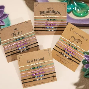 Colorful Seed Bead Woven Bracelet Set Best Friend Themed Beaded Bracelets Student Daily Wear Jewelry