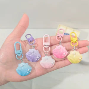 Colorful Shell Pendant Charm Keychain Keyring Trendy Bag Backpack Charm Cartoon Hanging Keychain for Friend’s Gift