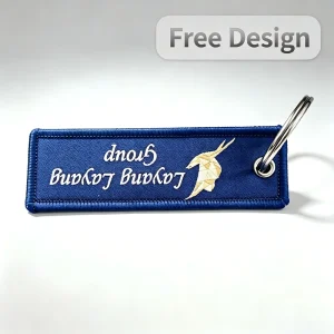 Colorful Woven Keychain Double Sided Embroidery Keyring Custom Logo Fabric Key Tag for Fashion Accessories and Jewelry