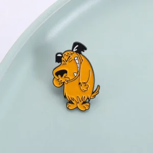 Comedy Animation Dastardly Yellow Dog Laugh Brooch Enamel Pins Funny Cartoon Anime Dog Brooches Clothes Lapel Badge Jewelry Gift