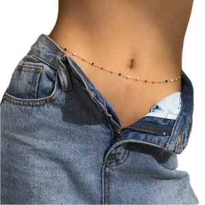 Comiya 18K Gold Plated Stainless Steel Waterproof Engagement Trendy Belly Chain Necklace & Bracelet Sets Fashion Jewelry