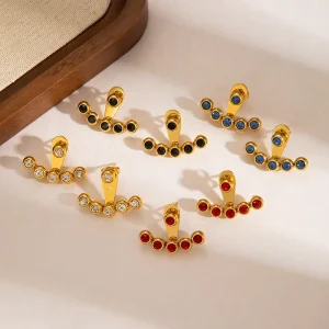 Compact Exquisite Ladies Fashion Earrings Luxury Versatile Multi Color Earring Hot Selling Stainless Steel Jewelry