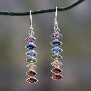 Contracted Style Marquise Cut Design Multi Color Sparkling Zircon CZ Hook Earrings for Women Fashion Party Earrings