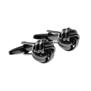 Cool Black Love Knot Trendy Cufflinks Custom Men’s Business Suit Shirt Fashion Accessory Formal Tuxedo Jewelry