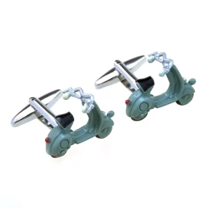 Cool Designer Blue Green Mini Motorcycle Novelty Cufflinks Custom Mens Suit Shirt Accessory Tuxedo Jewelry Cufflinks