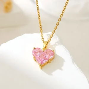 Copper Alloy 18K Gold Plated Trendy Fruit Shaped Charm Necklace With Link Chain For Women’s Party Wear