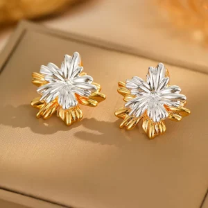 Copper Gold S925 Silver Needle Spring Stud Earrings Women High Quality Trendy French Luxury Pearl Zircon Flower Gift Perfect