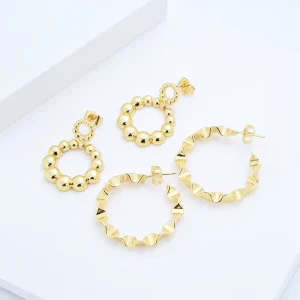 Copper Hoop Earring Set for Women