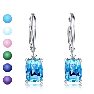 Copper Square Cubic Synthetic Cubic Zirconiaia Girl’s Drop Earrings Pendant Earrings Nickel Free Electroplating N2604299