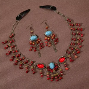 Costume Antique Han Forehead Hair Chain Decorated Red Eyebrow Pendant Hair Accessories