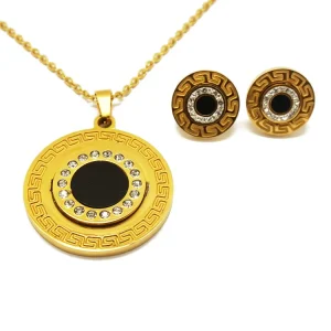 Costume Design Women 18k Gold Plated Stainless Steel Fashion Jewelry Set