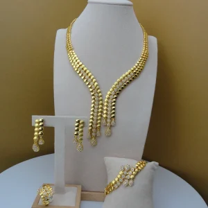 Costume Fashion African Jewelry Sets High Quality Gold Plated Crystal Jewelry Sets