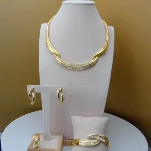 Costume Fashion Dubai African Jewelry Sets Gold Plated Ladies Jewelry Sets