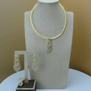 Costume Fashion Dubai African Jewelry Sets High Quality Gold Plated Ladies Jewelry Sets