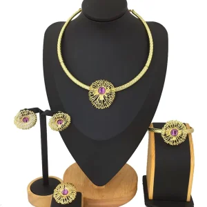 Costume Fashion Dubai Jewelry Accessories Gold Plated Ladies Jewelry Sets FHK12722