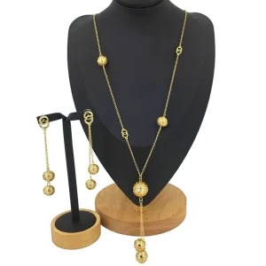 Costume Fashion Dubai Jewelry Accessories High Quality Gold Plated Ladies Jewelry Sets FHK12050