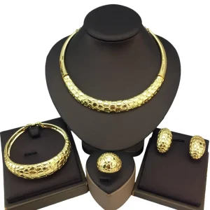 Costume Fashion Dubai Jewelry Accessories High Quality Gold Plated Ladies Jewelry Sets FHK19817
