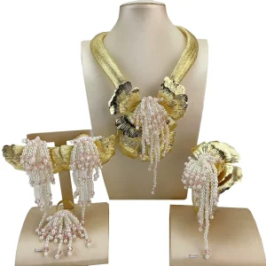 Costume Fashion Dubai Jewelry Gold Plated Ladies Jewelry Sets for Women FHK20851