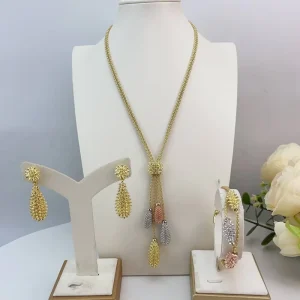 Costume Fashion Dubai Jewelry Gold Plated Ladies Jewelry Sets for Women FHK22946