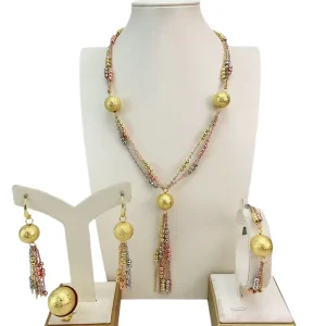 Costume Fashion Dubai Jewelry Luxury Gold Plated Ladies Jewelry Sets for Women FHK23257