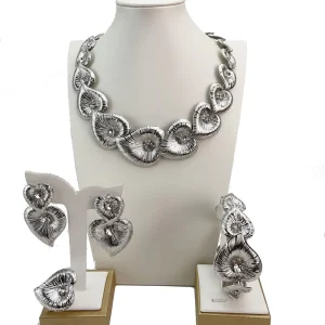 Costume Fashion Dubai Jewelry Luxury High Quality Gold Plated Ladies Jewelry Sets for Women FHK21530