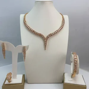 Costume Fashion Dubai Jewelry Luxury High Quality Gold Plated Ladies Jewelry Sets for Women FHK22481