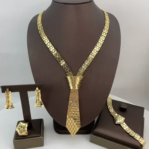 Costume Fashion Dubai Jewelry Luxury High Quality Gold Plated Ladies Jewelry Sets for Women FHK22580