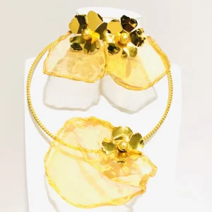 Costume Fashion High Quality Brazilian Women Gold Jewelry Sets Big Earrings Trendy Jewelry Set for Wedding and Party