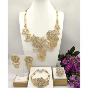 Costume Fashion Jewelry Big Earrings Italian Gold Jewelry Sets for Women FHK