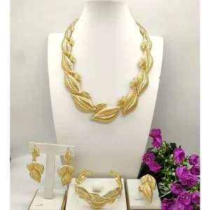 Costume Fashion Jewelry Big Earrings Italian Gold Jewelry Sets for Women FHK