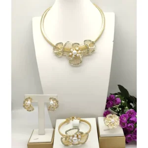 Costume Fashion Jewelry Big Earrings Italian Gold Jewelry Sets for Women FHK