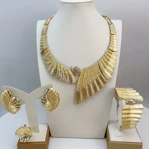 Costume Fashion Jewelry Big Earrings Italian Gold Jewelry Sets for Women FHK21807