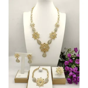 Costume Fashion Jewelry Italian Gold Jewelry Sets for Women Party
