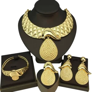 Costume Fashion Jewelry Set Italian Gold Plated Ladies Jewelry Set for African FHK17086