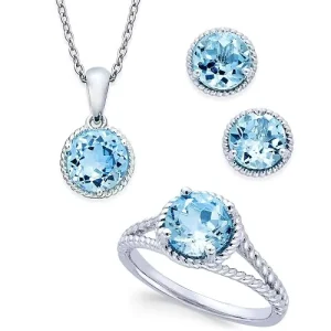 Costume Jewellery Sets for Women Jewelry Set Light Blue Bridesmaid Jewelry Set of 3