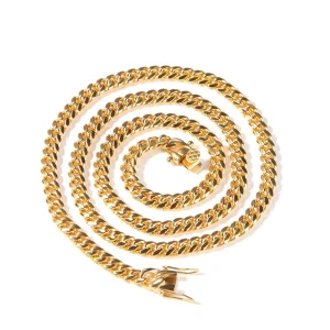 Costume Jewelry 316L Stainless Steel Jewelry 18K PVD Gold 6mm Cuban Link Chain Bracelet Fashion Chokers Necklaces
