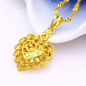 Costume Jewelry Gold Heart Necklace Pendant for Women Jewelry Pendant
