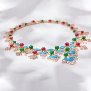 Costume Jewelry Round Brilliant Cut Four Claw Setting Zircon Necklaces Jewelry for Women Gift