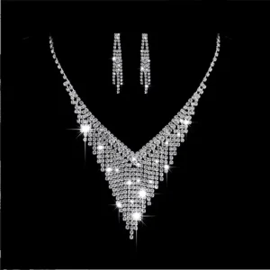 Costume Jewelry Set for Women Dresses Chunky Tassel Bib Necklace