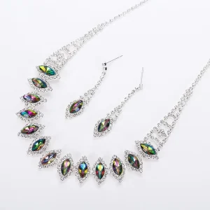 Costume Wedding Jewelry Necklace for Women Rhinestone Stone Setting