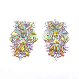 Costumes Jewelry Yellow Resin Appliques Gold Diamond Appliques for Miami Carnival Dress