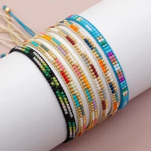Couple Colorful Beaded Bracelet Set Women Pulsera Cross Men Boho Handmade String Fashion Jewelry Miyuki Beads Bracelets
