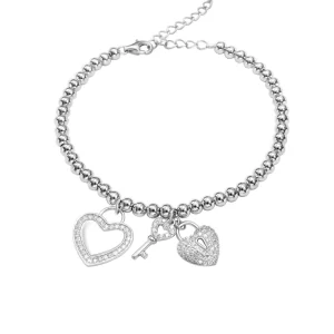 Couple Lover Friendship Fine Fashion 925 Sterling Silver Jewelry Beaded Accessories Men Tennis Charm Bangles Bracelets Women