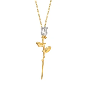 Craft Wolf Minimalism Accessories Fashion Charm Jewelry Rose Pendant Stainless Steel Necklace Chain