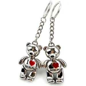 Creative 3D Bear Zinc Alloy Metal Keychain Vintage Cartoon Carabiner Pendant Bag Accessory For Cars Custom Logo Great Gifts
