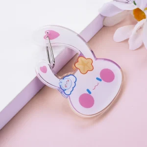 Creative Acrylic Carabiner Charm Custom Logo High Quality Printing Cute Anime Inspired Design