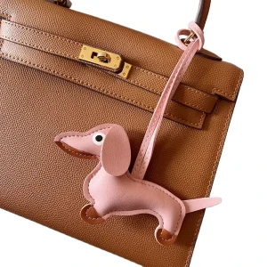 Creative Animal Puppy Dog PU Leather Dachshund Key Chains Handbag Charms Other Bag Parts Accessories Luggage Tags Dog Keychain