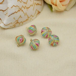 Creative Candy Jewelry Accessories DIY Resin Hand Painted Candy Pendant Necklace Bracelet Round Beads With Holes