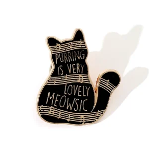 Creative Cartoon Black Cat Metal Cute Pin Stylish Letter Cat Pin Alloy Drip Brooch for Fashion Accessories Casting Technique