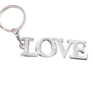 Creative Cartoon Zinc Alloy UV Waterproof Keychain English Letter for Diamond Design Custom Fashion Birthday Keychain